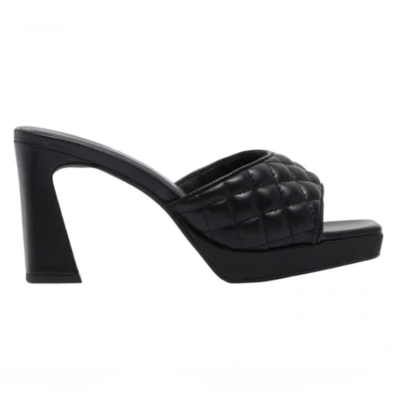NWOT Jeffrey Campbell Nana Quilted Platform
Mule Heels In Black Size 7.5 - Picture 3 of 11